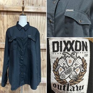🔥 DIXXON “Outlaw” Flannel Shirt Women’s Plus 2X | Jet Black Snap Front Rare Drop